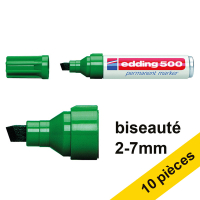 Offre : 10x Edding 500 marqueur permanent (2 - 7 mm pointe biseautée) - vert