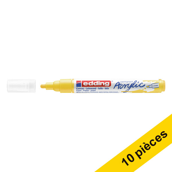 Offre : 10x Edding 5100 marqueur acrylique (2 - 3 mm ogive) - jaune trafic 240264 - 1