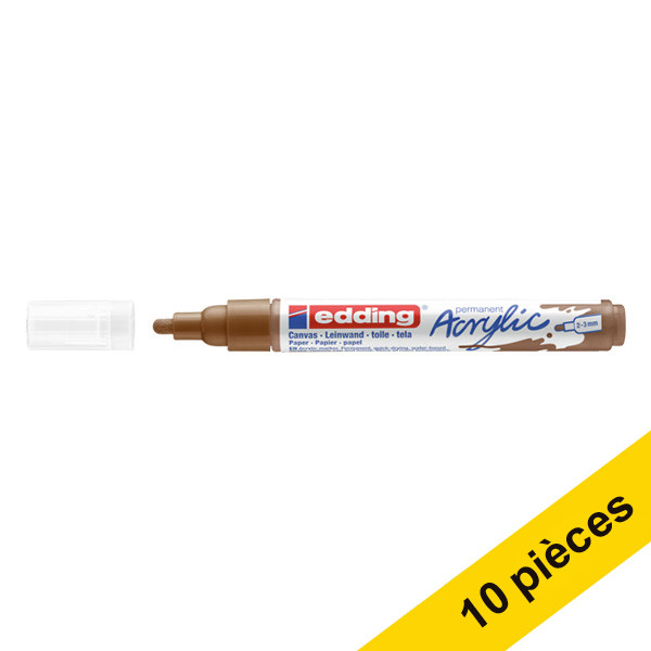 Offre : 10x Edding 5100 marqueur acrylique (2 - 3 mm ogive) - noisette 240272 - 1