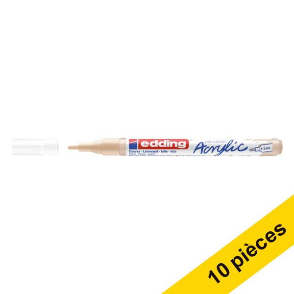 Offre : 10x Edding 5300 marqueur acrylique (1 - 2 mm ogive) - beige chaud 240285 - 1