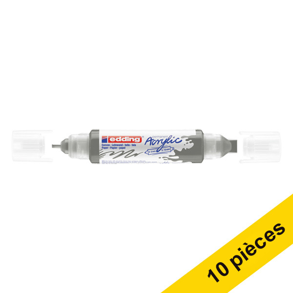 Offre : 10x Edding 5400 marqueur acrylique 3D double pointe (2 - 3 / 5 - 10 mm) - anthracite 240322 - 1