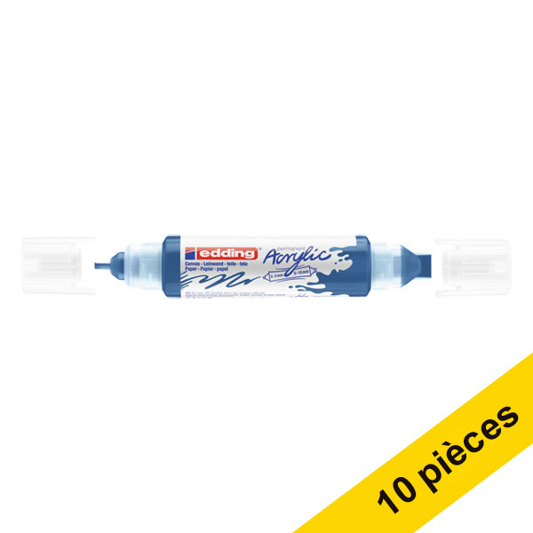 Offre : 10x Edding 5400 marqueur acrylique 3D double pointe (2 - 3 / 5 - 10 mm) - bleu gentiane 240308 - 1