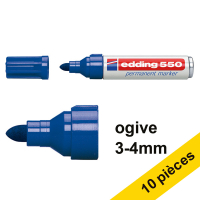 Offre : 10x Edding 550 marqueur permanent (3 - 4 mm ogive) - bleu 239506