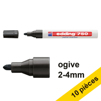 Offre : 10x Edding 750 marqueur peinture (2 - 4 mm ogive) - noir 239443
