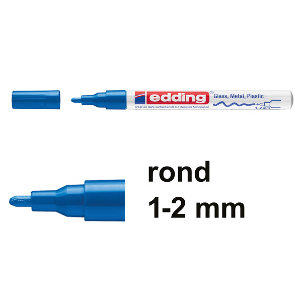 Offre : 10x Edding 751 marqueur peinture à encre laquée (1 - 2 mm ogive) - bleu 240528 - 1