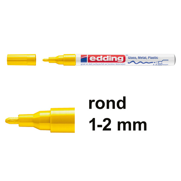 Offre : 10x Edding 751 marqueur peinture à encre laquée (1 - 2 mm ogive) - jaune 240530 - 1