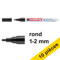Offre : 10x Edding 751 marqueur peinture à encre laquée (1 - 2 mm ogive) - noir 240526