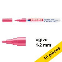 Offre : 10x Edding 751 marqueur peinture à encre laquée (1 - 2 mm ogive) - rose
