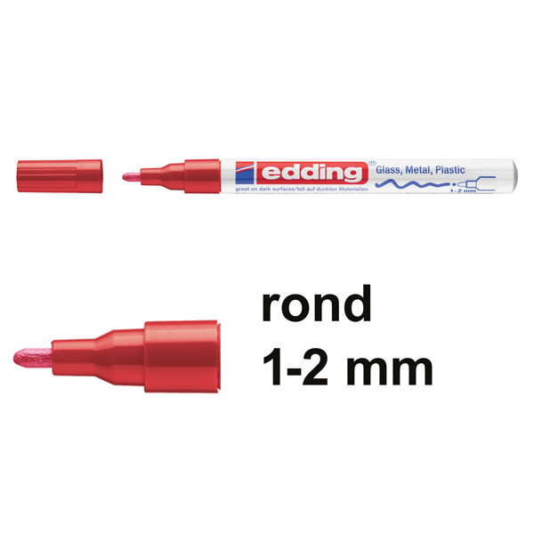 Offre : 10x Edding 751 marqueur peinture à encre laquée (1 - 2 mm ogive) - rouge 240527 - 1