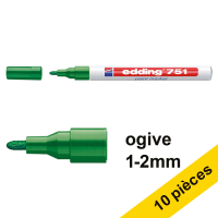 Offre : 10x  Edding 751 marqueur peinture (1 - 2 mm ogive) - vert 239460