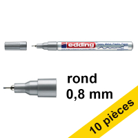 Offre : 10x Edding 780 marqueur peinture à encre brillante (0,8 mm ogive) - argent 200992