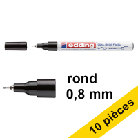 Offre : 10x Edding 780 marqueur peinture à encre brillante (0,8 mm ogive) - noir 200988