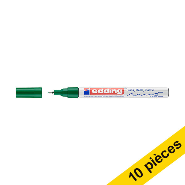 Offre : 10x Edding 780 marqueur peinture à encre brillante (0,8 mm ogive) - vert 239474 - 1