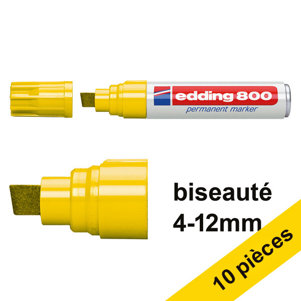 Offre : 10x Edding 800 marqueur permanent (4 - 12 mm) - jaune 239497 - 1