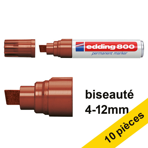 Offre : 10x Edding 800 marqueur permanent (4 - 12 mm) - marron 239499 - 1