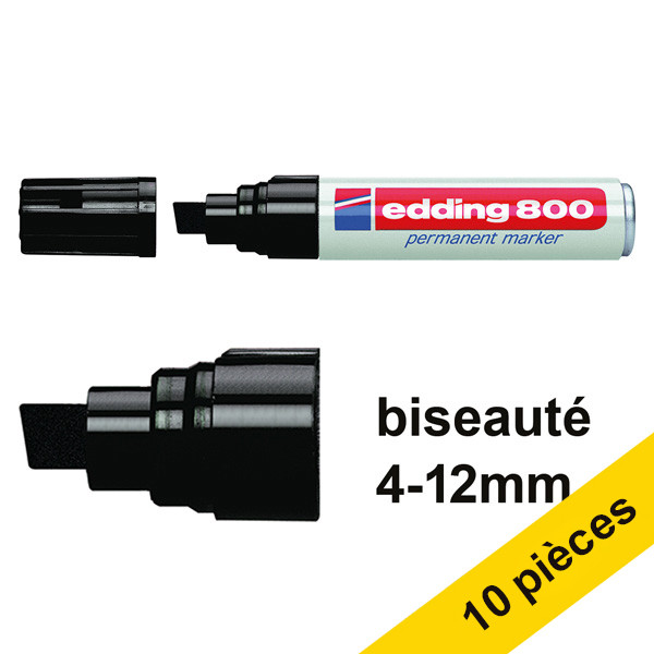 Offre : 10x Edding 800 marqueur permanent (4 - 12 mm) - noir 239435 - 1