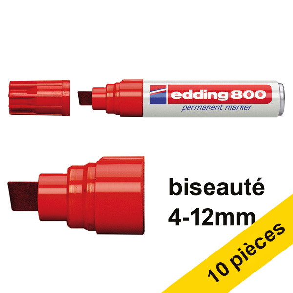 Offre : 10x Edding 800 marqueur permanent (4 - 12 mm) - rouge 239436 - 1
