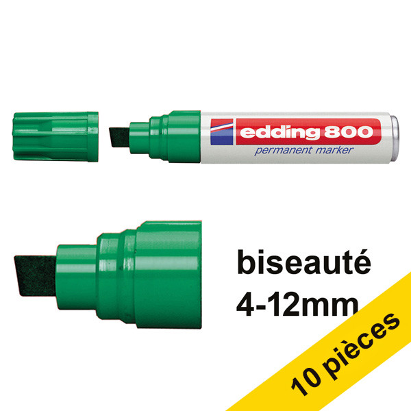 Offre : 10x Edding 800 marqueur permanent (4 - 12 mm) - vert 239438 - 1