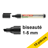 Offre : 10x Edding EcoLine 29 marqueur pour tableau blanc (1 - 5 mm biseautée) - noir