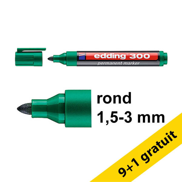 Offre : Edding 300 marqueur permanent (pointe ogive de 1,5 à 3 mm) - vert 248685 - 1