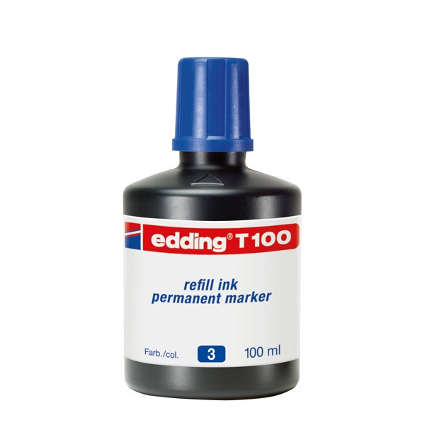 Edding T100 recharge d'encre (100 ml) - bleu 200556 - 1
