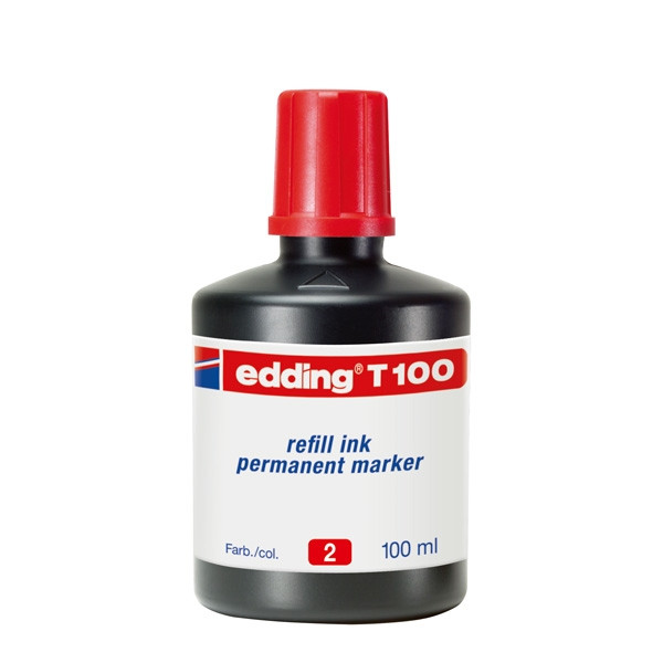 Edding T100 recharge d'encre (100 ml) - rouge 200554 - 1
