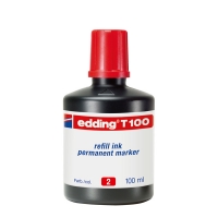 Edding T100 recharge d'encre (100 ml) - rouge 200554