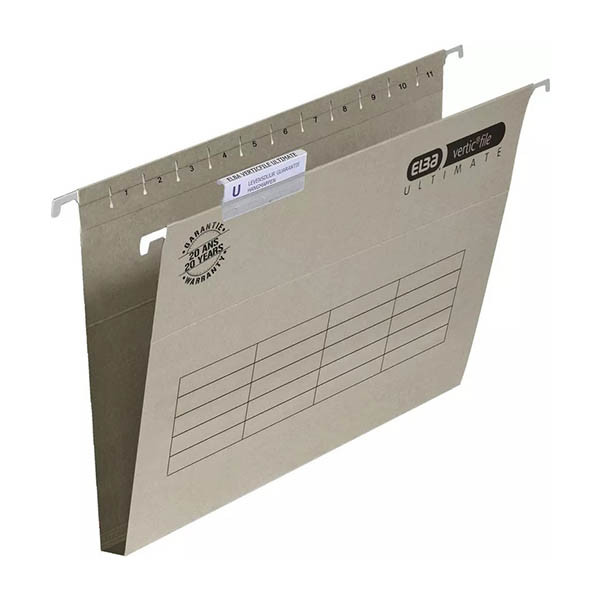 Elba Verticfile Ultimate dossiers suspendus A4 - 330 mm avec fond 30 mm (25 pièces) - gris 237534 - 1