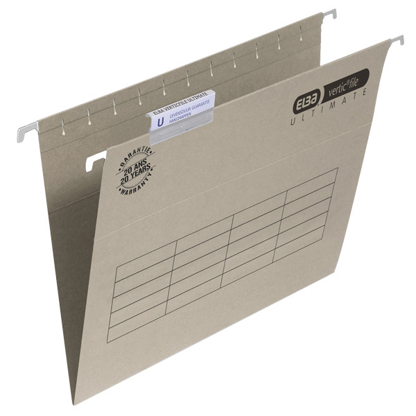 Elba Verticfile Ultimate dossiers suspendus A4 - 330 mm avec fond en V (25 pièces) - gris 237501 - 1
