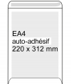 Enveloppe dos carton 220 x 312 mm - EA4 autoadhésive (100 pièces) - blanc