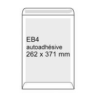 Enveloppe dos carton 262 x 371 mm - EB4 autoadhésive (100 pièces) - blanc 209110