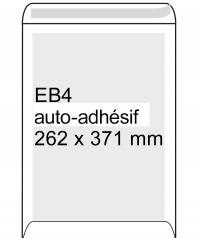 Enveloppe dos carton 262 x 371 mm - EB4 autoadhésive (10 pièces) - blanc 209108