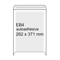 Enveloppe dos carton 262 x 371 mm - EB4 autoadhésive (10 pièces) - blanc 209108