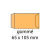 Enveloppe kraft 65 x 105 mm gommée (1000 pièces) - marron