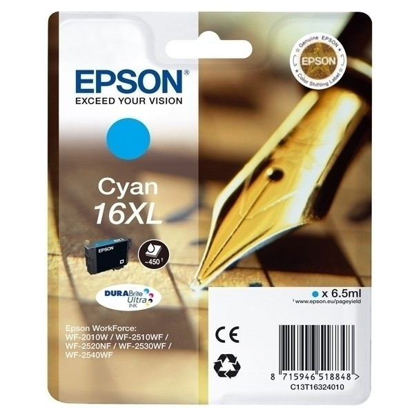 Epson 16XL (T1632) cartouche d'encre cyan haute capacité (d'origine) 901977 - 1