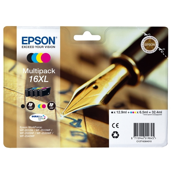 Epson 16XL (T1636) multipack 4 couleurs haute capacité (d'origine) 026538 - 1