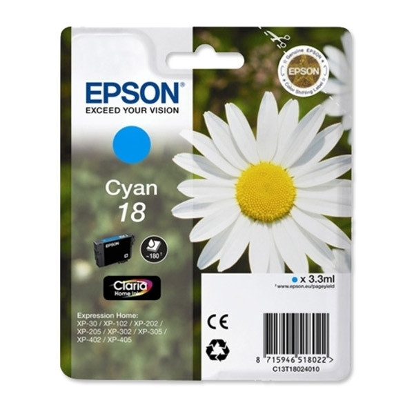 Epson 18 (T1802) cartouche d'encre (d'origine) - cyan 026470 - 1