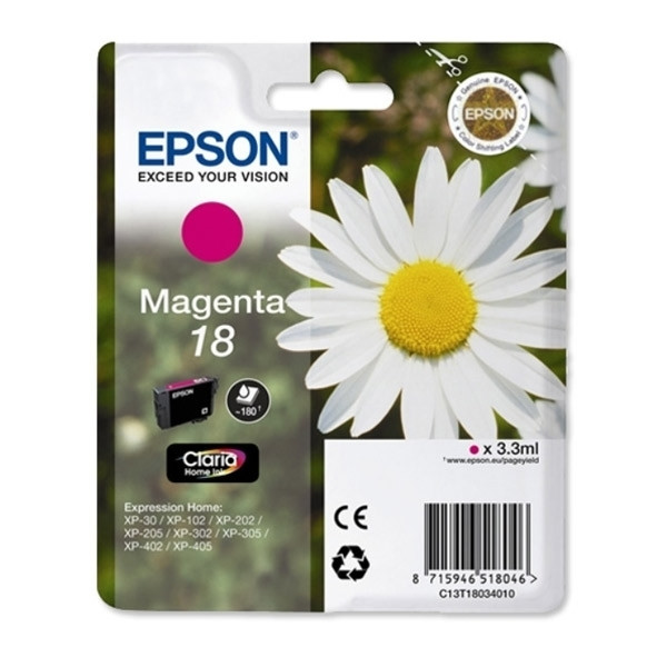 Epson 18 (T1803) cartouche d'encre magenta (d'origine) 026472 - 1
