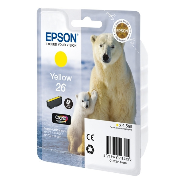 Epson 26 (T2614) cartouche d'encre jaune (d'origine) 026504 - 1