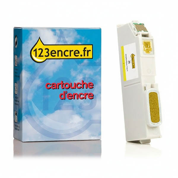 Epson 26 (T2614) cartouche d'encre jaune (marque 123encre) 026505 - 1
