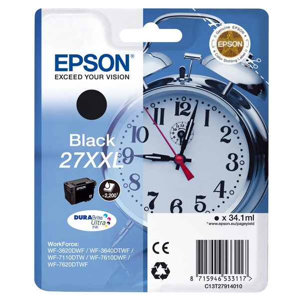 27XXL Epson (T2791) cartouche d'encre capacité extra-haute (d'origine) - noir 026614 - 1