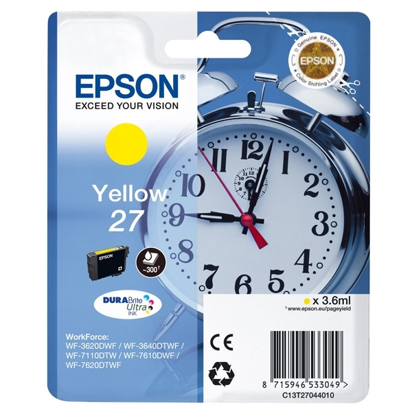 Epson 27 (T2704) cartouche d'encre jaune (d'origine) 026632 - 1
