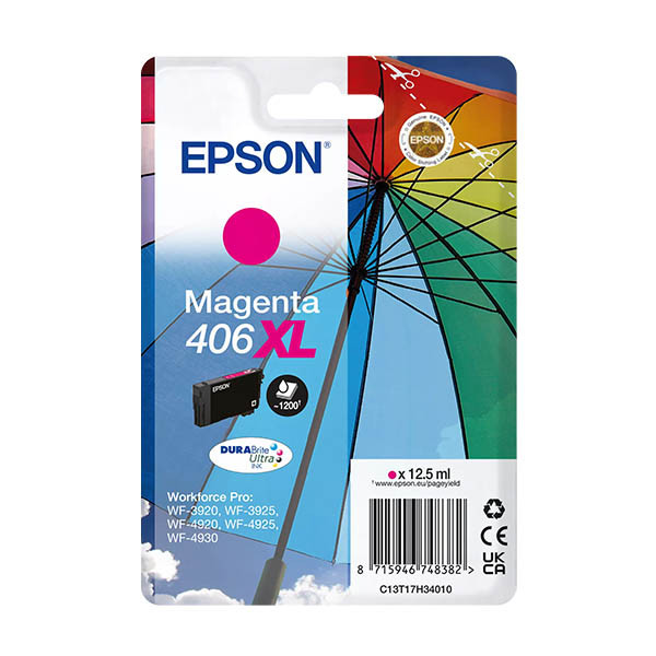 Epson 406XL (T17H3) cartouche d'encre (d'origine) - magenta 652176 - 1