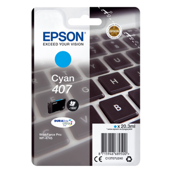 Epson 407 cartouche d'encre (d'origine) - cyan 083558 - 1