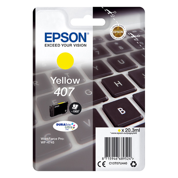 Epson 407 cartouche d'encre (d'origine) - jaune 083562 - 1
