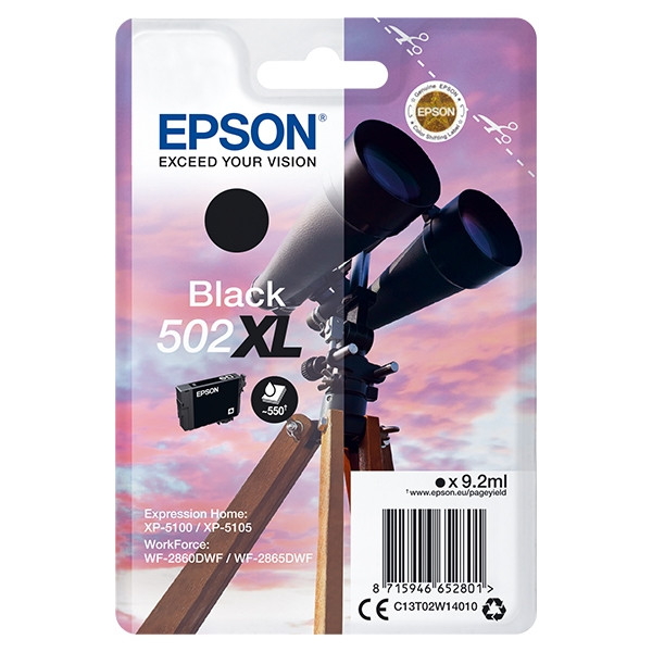 Epson 502XL cartouche d'encre haute capacité (d'origine) - noir 024108 - 1
