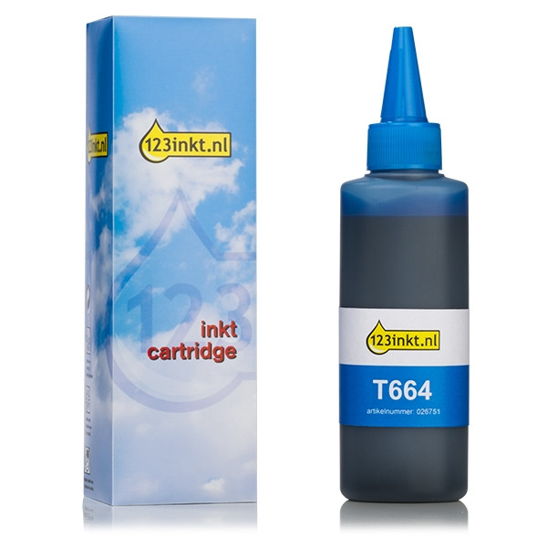 Epson 664 (T6642) réservoir d'encre (marque 123encre) - cyan 026751 - 1
