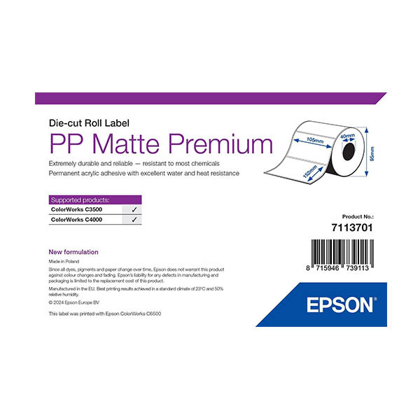Epson 7113701 PP étiquettes mates 105 x 152 mm (d'origine) 084292 - 1