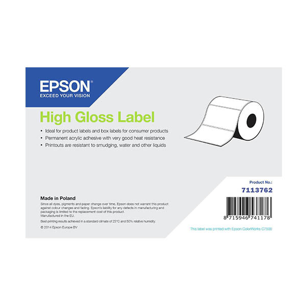 Epson 7113762 étiquettes haute brillance 76 x 127 mm (d'origine) 084282 - 1