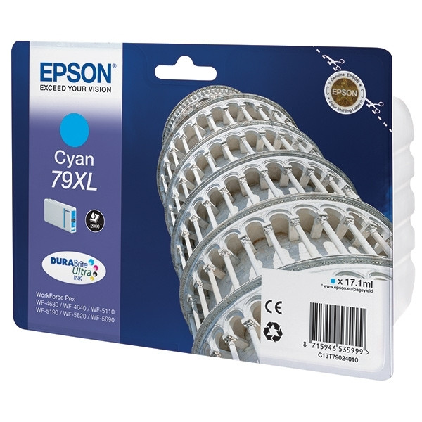 Epson 79XL (T7902) cartouche d'encre haute capacité (d'origine) - cyan 026654 - 1